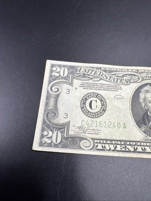 1934 $20 FRN Mule Federal Reserve Note VF Very Fine Circ Philadelphia District