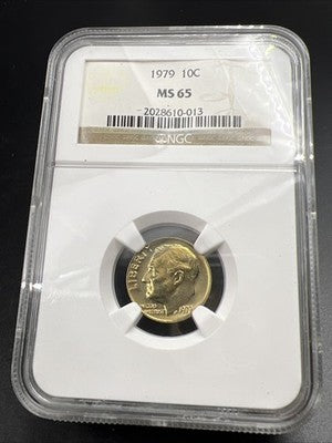 1979 P 10c Roosevelt Copper Nickel Dime Coin NGC MS65 Gem BU Certified