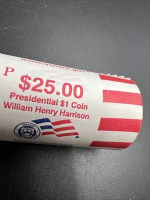 2009 P William Henry Harrison Presidential Dollar US Mint BU Roll 25 Coins