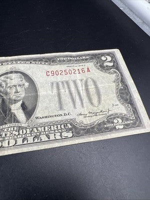 1928 D $2 USN United States Note Red Seal Choice VG Circ #216