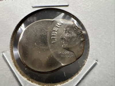 47% Off Center Error Roosevelt Dime Coin UNC