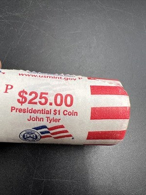 2009 P John Tyler Presidential Dollar US Mint BU Roll 25 Coins