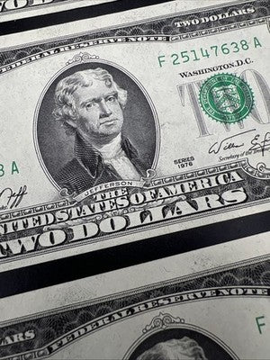 11 Consecutive 1976 FRN Two Dollar Bicentennial Bills UNC Atlanta District #37