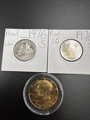 Bicentennial Collector's set 40% Silver Proof 25c & CU-NI Proof 1976 25c & 50c