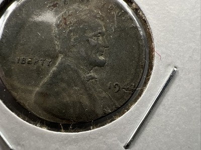 1943 1c Lincoln Steel Cent Penny Broadstruck Errror Coin VG / F Circ
