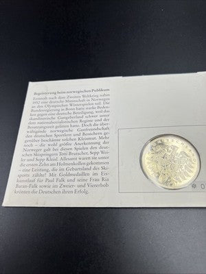 1993 Germany Olympic Medal Numisbrief 1952 Oslo Helsinki Winter Games Proof