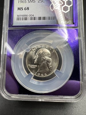 1965 25c SMS Washington Copper Nickel Quarter MS68 NGC