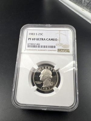 1983 S 25c Washington Proof Copper Nickel Clad Quarter Coin NGC PF69 UCAM #002