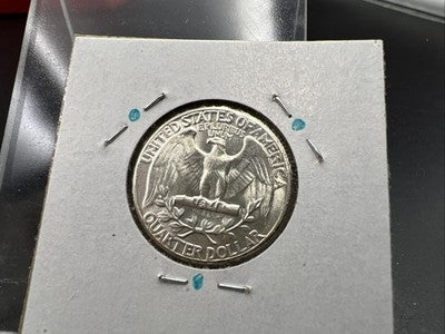 1951 P 25c Washington Silver Quarter BU UNC Die Crack On Forehead