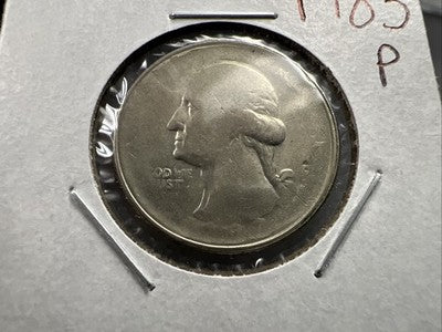 Major Struck Thru Grease Error 1983 P 25c Washington Quarter Coin Circulated