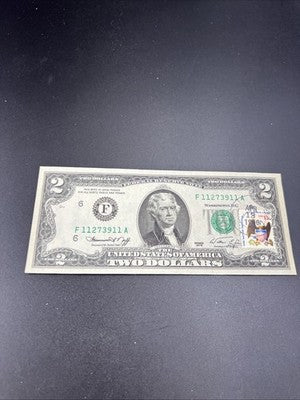 1976 $2 Bicentennial Postal $2 FRN Note Bill Neat Serial # 11273911 CH AU