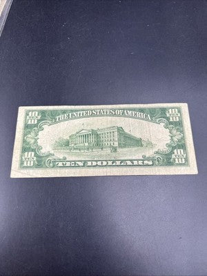 1934 A $10 FRN Ten Dollars Federal Reserve Note VG Circ #324