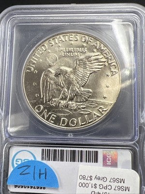 1974 D $1 Ike Eisenhower Clad Copper Nickel Dollar Coin ICG MS67 #06