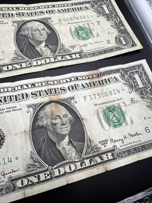 7 Note Lot Star * FRN $1 Dollar Collectors 1963 1995 2006 2009 2013 2017 Circ