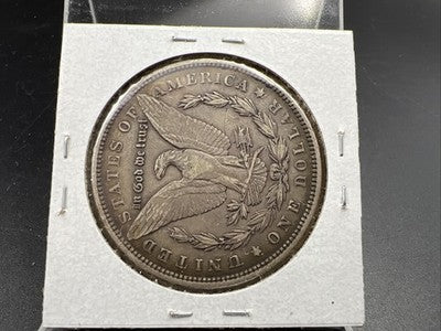 1891 P $1 Morgan Silver Dollar Coin VF Details "Lena" Carved