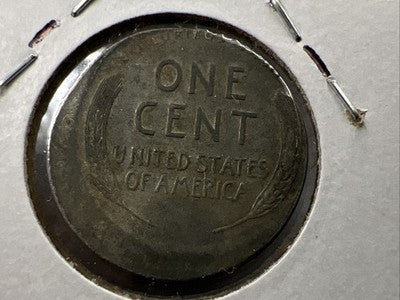 1943 1c Lincoln Steel Cent Penny Broadstruck Errror Coin VG / F Circ