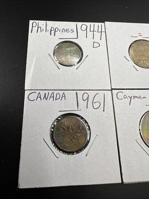 Lot of 4 Toner World Coins Canada Cayman Islands Philippines + Circulated