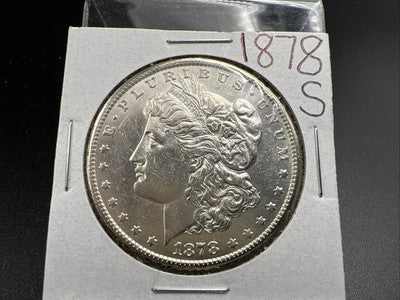 1878 S $1 Morgan Silver Dollar Coin AU Details Shiny Nice Look SK#A