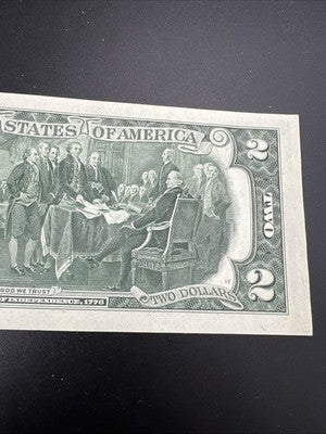 1976 $2 Two Dollar Bicentennial Bill Brookyln NY Postmarked (no Stamp) UNC #939