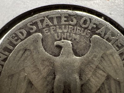 1941 25c Washington Silver Quarter Coin DDR Double Die Reverse AG #B