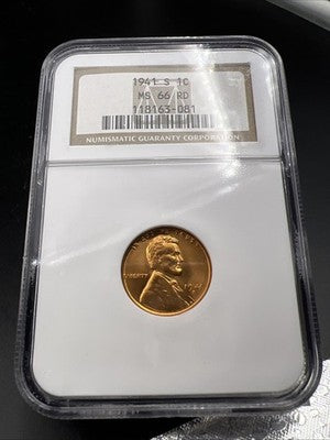 1941 S 1c Lincoln Wheat Cent Penny Coin NGC MS66 RD #081