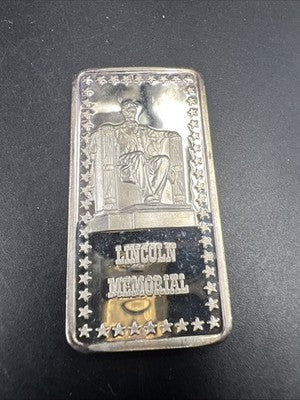 Lincoln Memorial Wonders Of America 1 Oz Silver Bar UNC