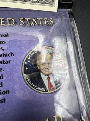 Donald Trump Colorized 2017 2 Two Dollar Federal Reserve Note & 50c Set Unc #09