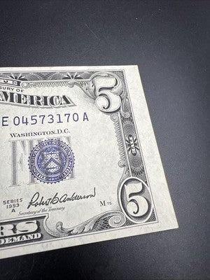 1953 A $5 Five Dollar US Silver Certificate XF EF Extra Fine Circ #170
