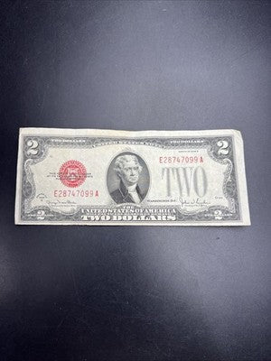 1928 G $2 USN United States Note Red Seal Fine Circulated #099