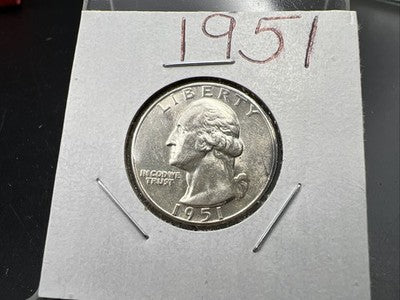 1951 P 25c Washington Silver Quarter AU SKU#A