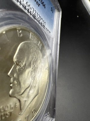 PCGS Certified Gem BU 1972 S $1 Ike Eisenhower 40% Silver Dollar Coin MS66 #755