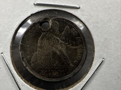 10c Seated Liberty Dime VF Details Graffiti "Minnie" Engraved
