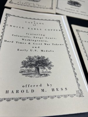 Lot of 6 Vintage Harold Mess Early Copper & Token Catalogs early 1980s