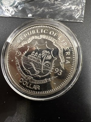 Africa Coin Set Liberia Nolan Ryan Dollar & Somalia Harley Davidson Dollar UNC