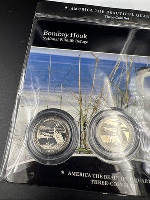 2015 Bombay Hook 3 Coin P D S US Mint ATB Set