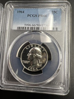 PCGS Slab collectors set 1964 Silver 25c W & 2004 5c CU-NI Keel Boat 5c