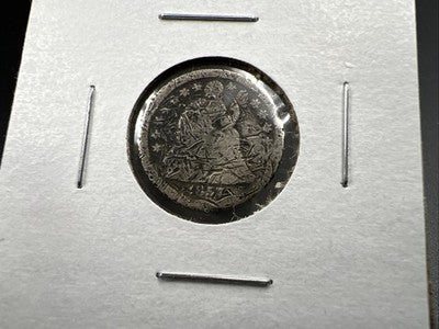 1857 10c Seated Liberty Silver Dime AG About Good Details Damaged