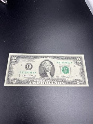 1976 $2 Two Dollar Bicentennial FRN Federal Reserve Note CH AU #53