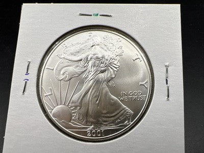 2001 1 Oz ASE American Silver Eagle Coin Gem BU UNC Halo Toning Toner SKU#B