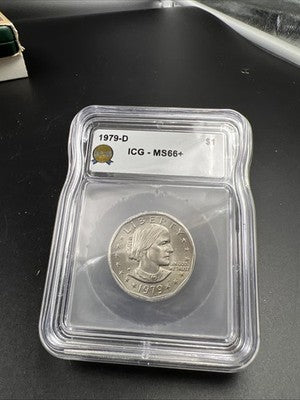 1979 D $1 SBA Susan B Anthony Dollar Coin ICG MS66 + Plus Gem UNC
