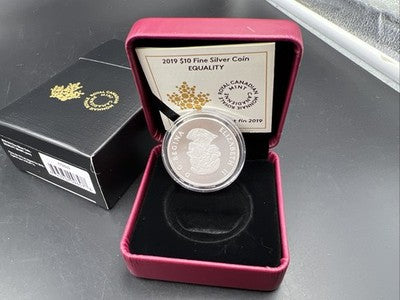 2019 1/2 Oz Silver Equality Coin Canada 10 Dollars Gem UNC Box & COA