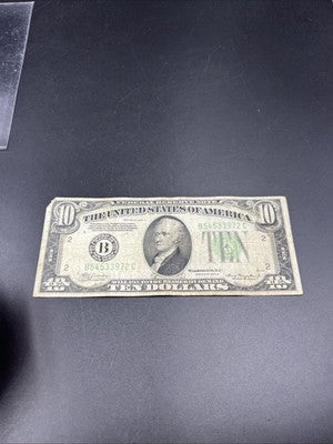 1934 A $10 FRN Ten Dollar Federal Reserve Note New York District VG Circ #72