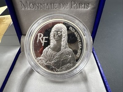 2003 France Silver Proof 1.5 Euro Mona Lisa Commemorative