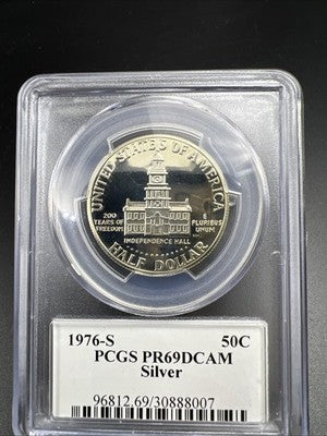 1976 S 50c Kennedy 40% Silver Half Dollar Coin PR69 DCAM PCGS #007