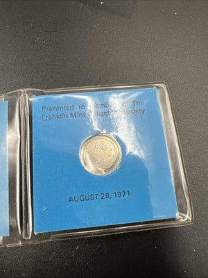 Franklin Mint Complimentary Miniature Silver Medal NO display card
