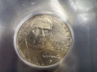 1776 - 2026 P 5c Double Date Jefferson Nickel ICG MS66 FS #62
