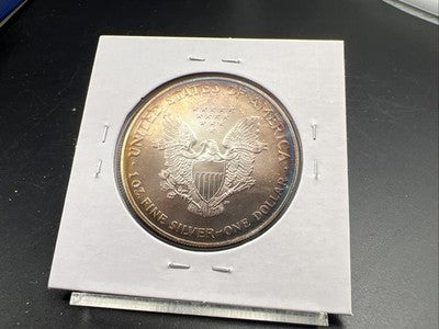 1995 1 Oz ASE American Silver Eagle Coin Gem BU Monster Toning Toner