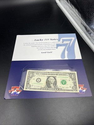 2009 $1 FRN Federal Reserve Note Lucky Serial Number 77735666 Fine Details