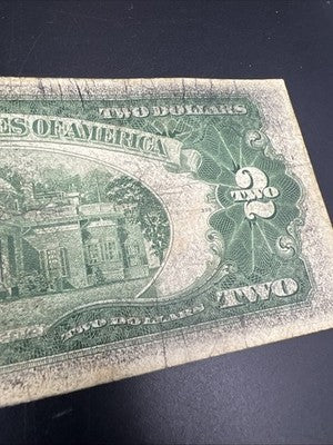 1928 G $2 Two Dollar Legal Tender United States Red Seal Note Good Circ #914
