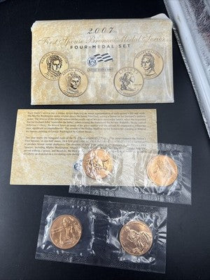 2007 First Spouse Bronze Medal Series Four-Medal Set FIRST ISSUE OGP #a